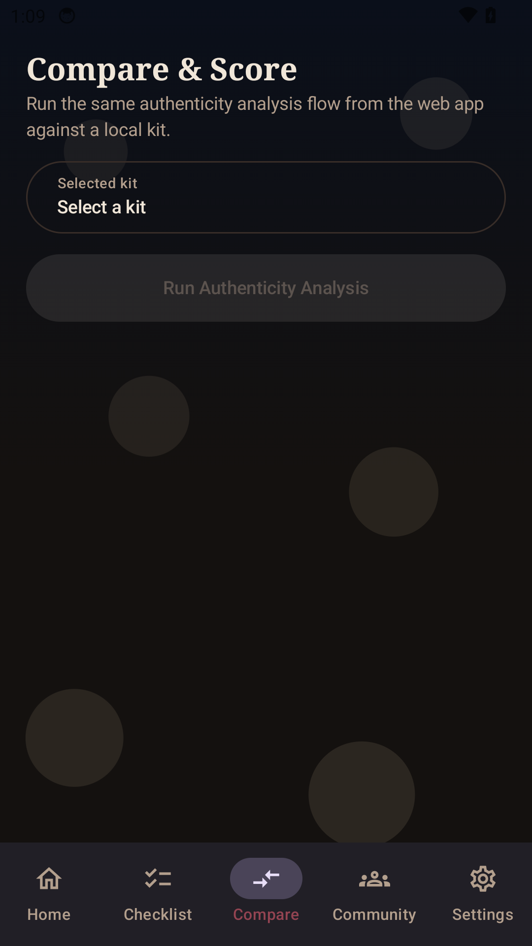 Compare and score screen